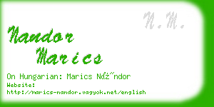 nandor marics business card